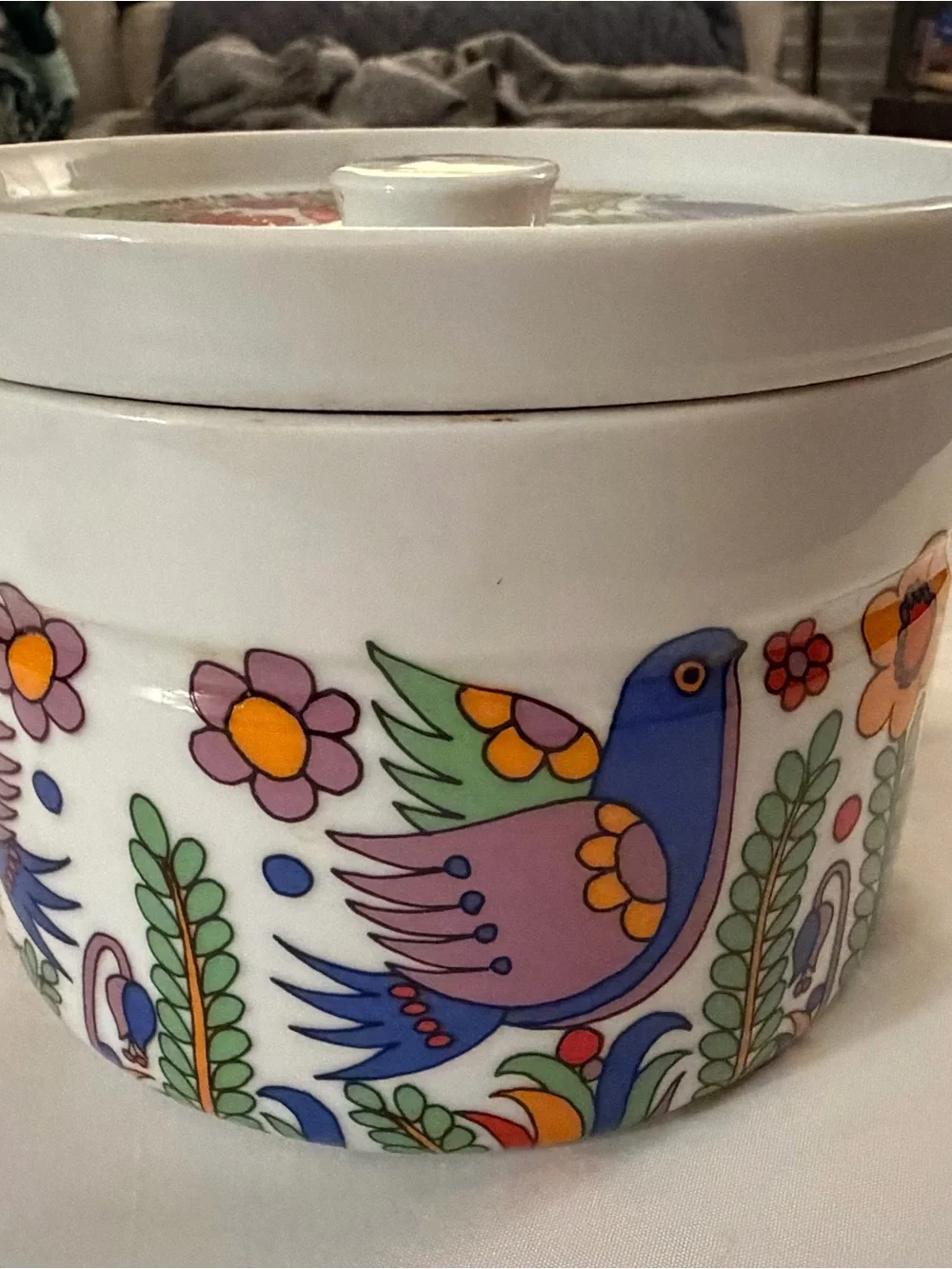 Vintage Royal Crown Paradise Japan Ovenware Set Birds Flowers MCM 9 Pc Lot